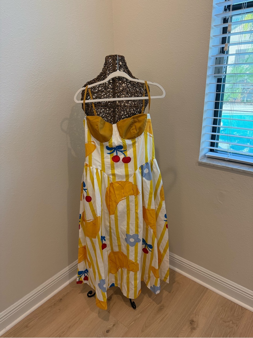 Yellow Striped Croissant Dress